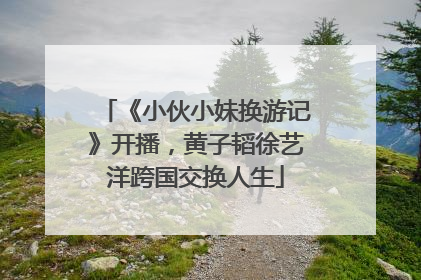 《小伙小妹换游记》开播，黄子韬徐艺洋跨国交换人生