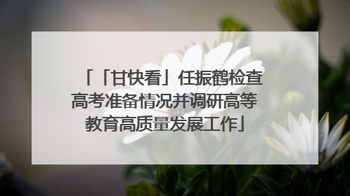 「甘快看」任振鹤检查高考准备情况并调研高等教育高质量发展工作