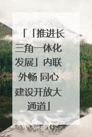 「推进长三角一体化发展」内联外畅 同心建设开放大通道