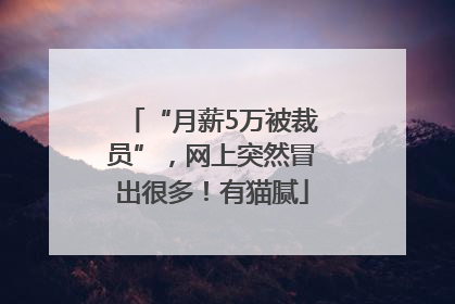“月薪5万被裁员”，网上突然冒出很多！有猫腻