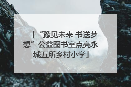 “豫见未来 书送梦想”公益图书室点亮永城五所乡村小学