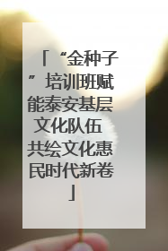 “金种子”培训班赋能泰安基层文化队伍 共绘文化惠民时代新卷