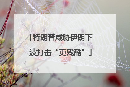 特朗普威胁伊朗下一波打击“更残酷”