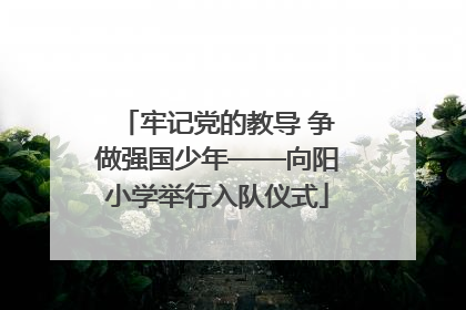 牢记党的教导 争做强国少年——向阳小学举行入队仪式