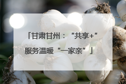 甘肃甘州：“共享+”服务温暖“一家亲”