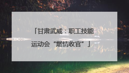 甘肃武威：职工技能运动会“燃情收官”