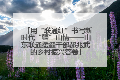 用“联通红”书写新时代“疆”山情——山东联通援疆干部郝兆武的乡村振兴答卷