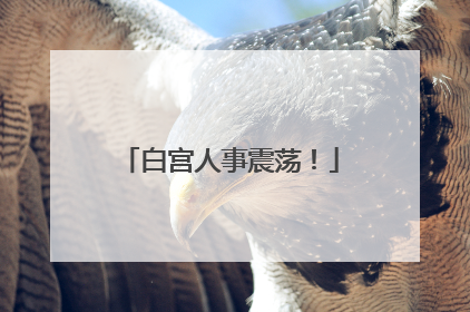 白宫人事震荡！