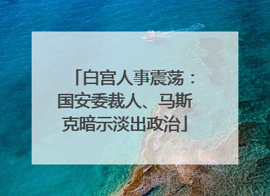 白宫人事震荡：国安委裁人、马斯克暗示淡出政治