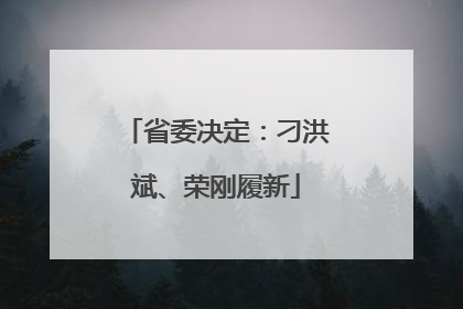 省委决定：刁洪斌、荣刚履新