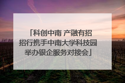 科创中南 产融有招 招行携手中南大学科技园举办银企服务对接会