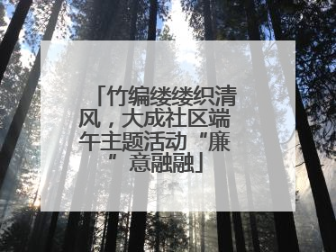 竹编缕缕织清风，大成社区端午主题活动“廉”意融融