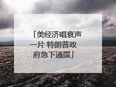 美经济唱衰声一片 特朗普政府急下通牒