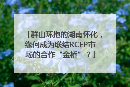 群山环抱的湖南怀化，缘何成为联结RCEP市场的合作“金桥”？