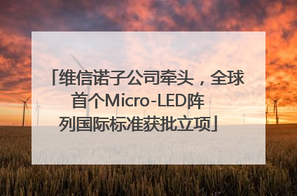 维信诺子公司牵头，全球首个Micro-LED阵列国际标准获批立项