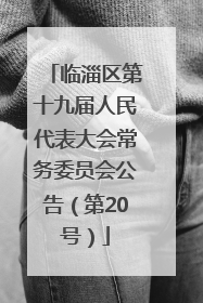 临淄区第十九届人民代表大会常务委员会公告（第20号）