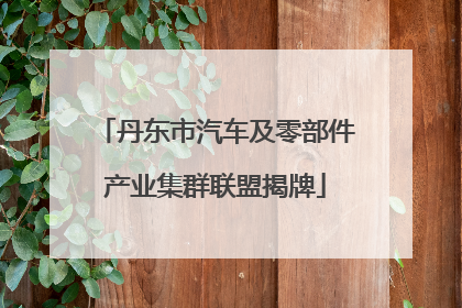丹东市汽车及零部件产业集群联盟揭牌