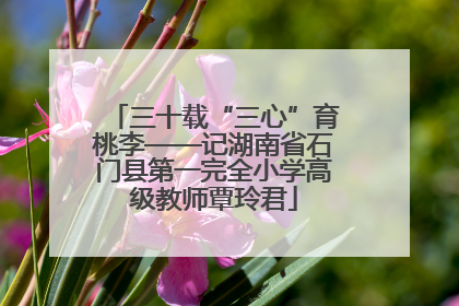 三十载“三心”育桃李——记湖南省石门县第一完全小学高级教师覃玲君