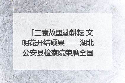 三袁故里勤耕耘 文明花开结硕果——湖北公安县检察院荣膺全国文明单位称号