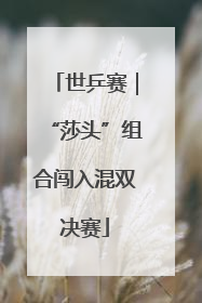 世乒赛｜“莎头”组合闯入混双决赛