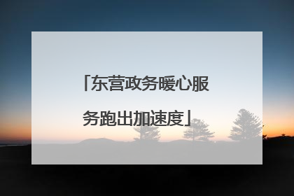 东营政务暖心服务跑出加速度