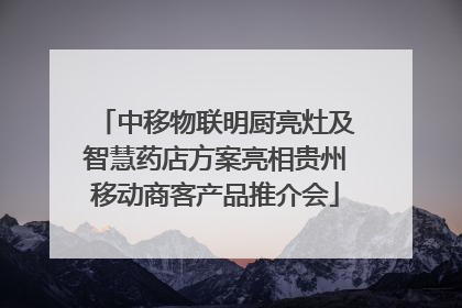 中移物联明厨亮灶及智慧药店方案亮相贵州移动商客产品推介会