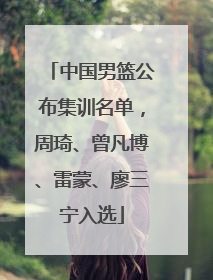 中国男篮公布集训名单，周琦、曾凡博、雷蒙、廖三宁入选