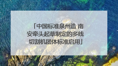中国标准泉州造 南安牵头起草制定的多线切割机团体标准启用