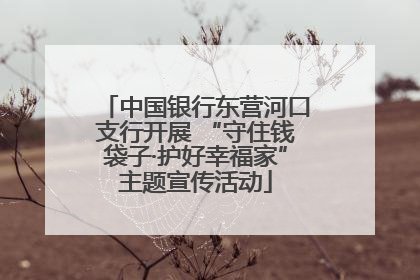中国银行东营河口支行开展 “守住钱袋子·护好幸福家”主题宣传活动