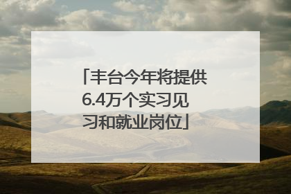 丰台今年将提供6.4万个实习见习和就业岗位