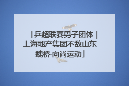 乒超联赛男子团体｜上海地产集团不敌山东魏桥·向尚运动
