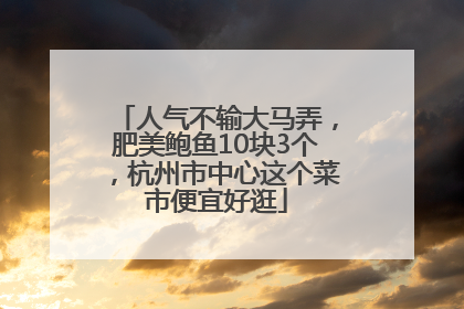 人气不输大马弄，肥美鲍鱼10块3个，杭州市中心这个菜市便宜好逛