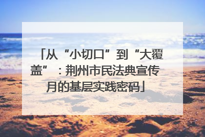 从“小切口”到“大覆盖”：荆州市民法典宣传月的基层实践密码