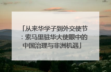 从来华学子到外交使节：索马里驻华大使眼中的中国治理与非洲机遇