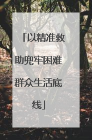 以精准救助兜牢困难群众生活底线