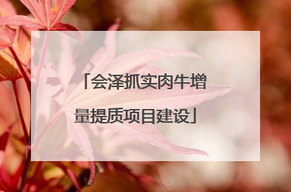 会泽抓实肉牛增量提质项目建设