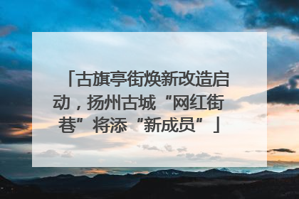 古旗亭街焕新改造启动，扬州古城“网红街巷”将添“新成员”