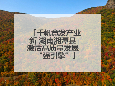 千帆竞发产业新 湖南湘潭县激活高质量发展“强引擎”