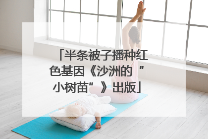 半条被子播种红色基因《沙洲的“小树苗”》出版