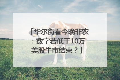 华尔街看今晚非农:数字若低于10万 美股牛市结束?