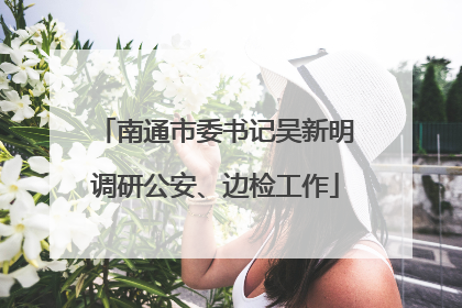 南通市委书记吴新明调研公安、边检工作