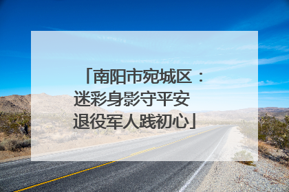 南阳市宛城区：迷彩身影守平安 退役军人践初心