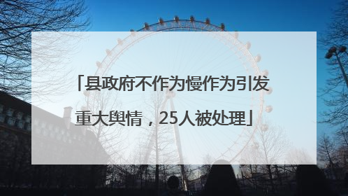 县政府不作为慢作为引发重大舆情，25人被处理