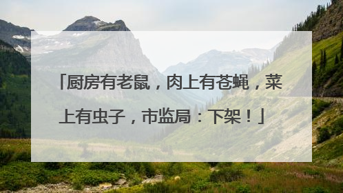 厨房有老鼠，肉上有苍蝇，菜上有虫子，市监局：下架！