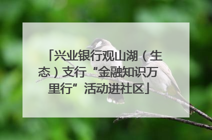 兴业银行观山湖（生态）支行“金融知识万里行”活动进社区