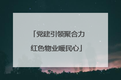 党建引领聚合力 红色物业暖民心