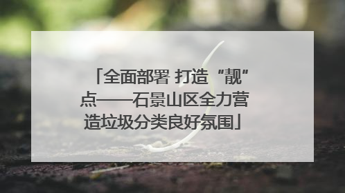 全面部署 打造“靓” 点——石景山区全力营造垃圾分类良好氛围