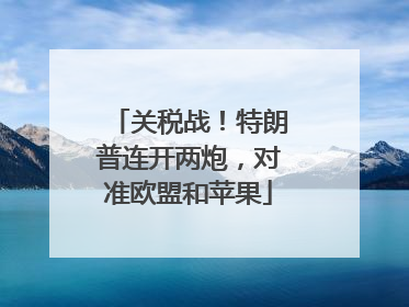 关税战！特朗普连开两炮，对准欧盟和苹果