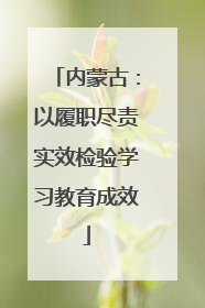 内蒙古：以履职尽责实效检验学习教育成效
