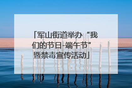 军山街道举办“我们的节日-端午节”暨禁毒宣传活动